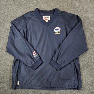 Vintage‎ Rusty Wallace Miller Lite Jacket Chase NASCAR Mens XXL Blue Pullover
